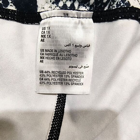 Ideology High Rise Side Pocket Snake White Crop Plus Size Leggings -I - Picture 6 of 10